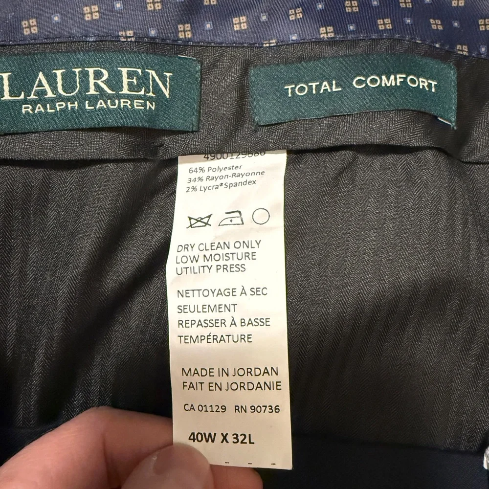 Lauren Ralph Lauren Men's Navy Dark Blue Dress Pants 40x32 total comfort